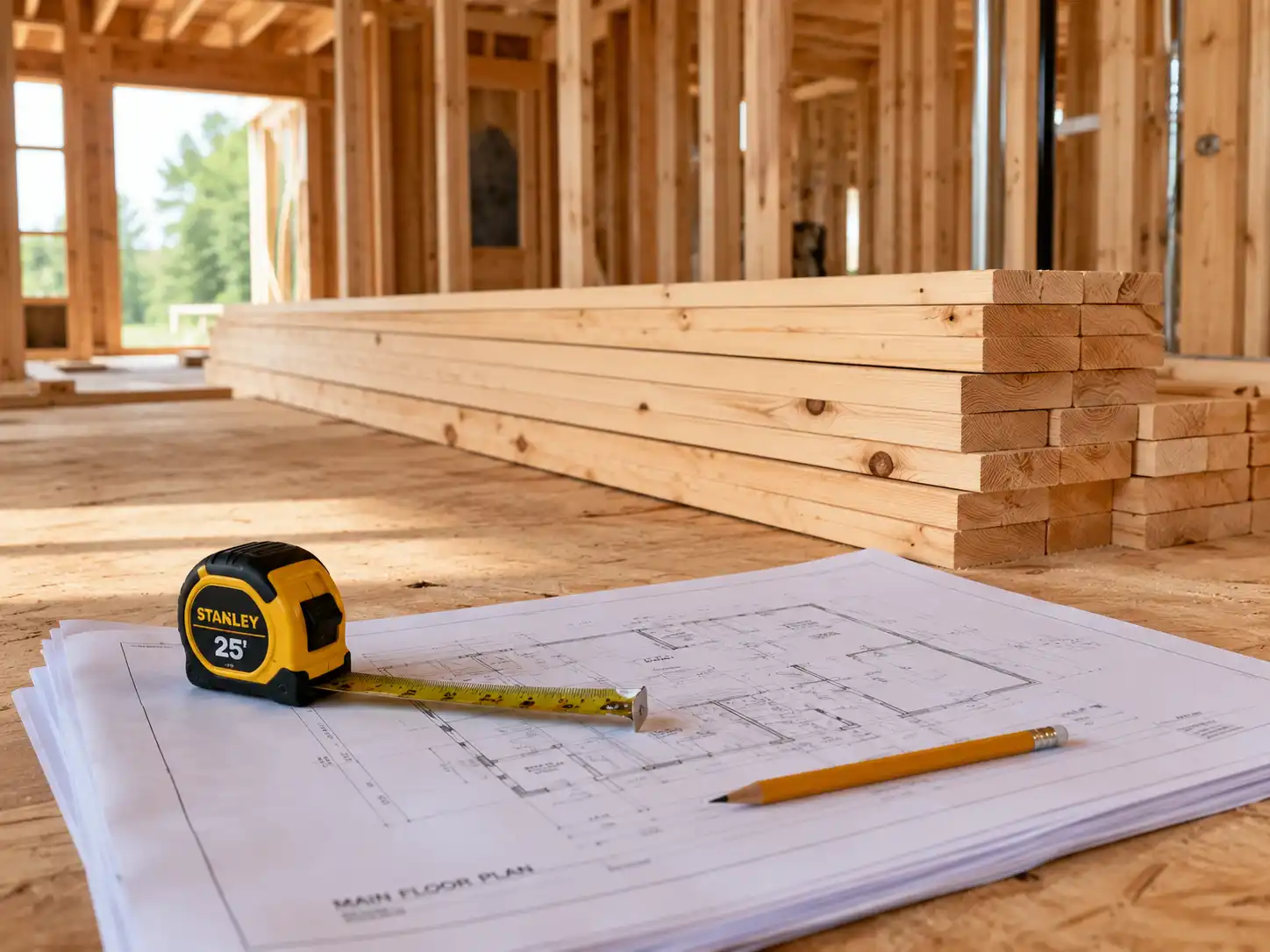 Builder installing sauna benches during a build